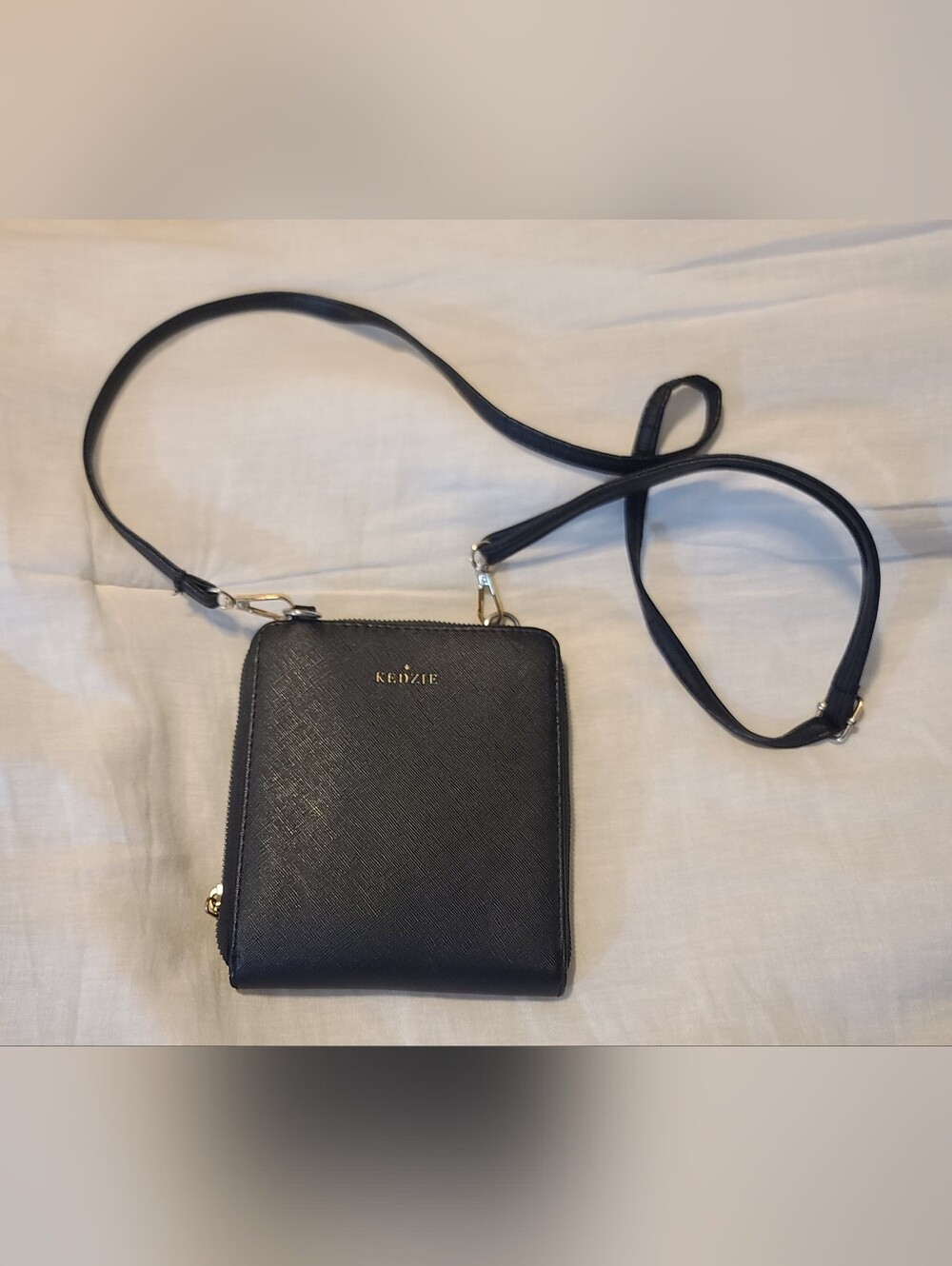 Kedzie Black Crossbody Zippered Small Bag